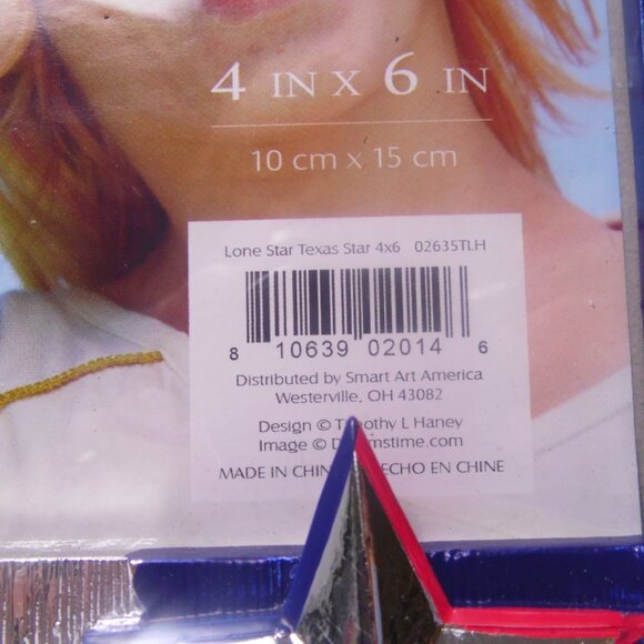 Pendulum Lone Star Texas Photo Frame Red Silver Blue 4 X 6 Free Standing T10 - Picture 2 of 8